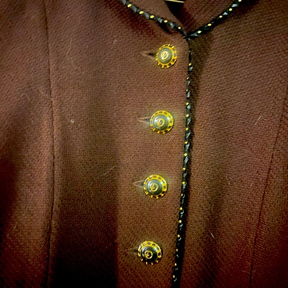 St. John blazer dark brown gold and black - Picture 2 of 3